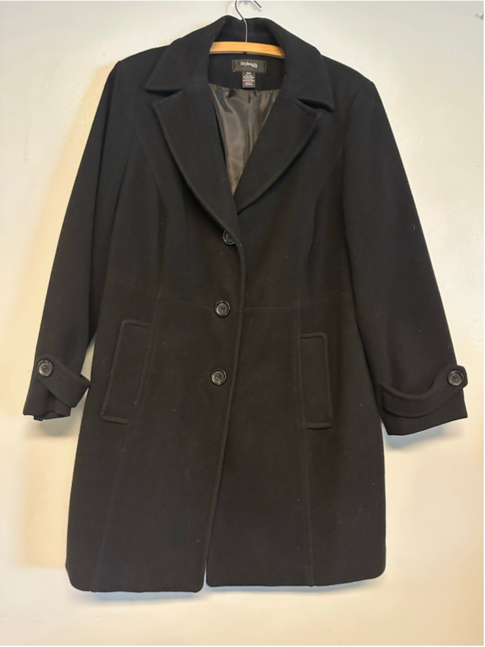 Style & Co. Wool Blend Pea Coat Size 16W Mid-Length